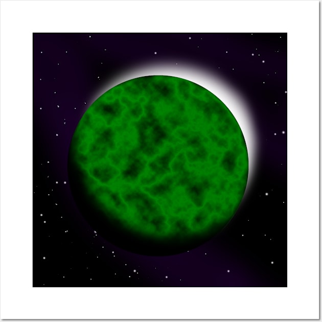 Green plasma planet Wall Art by Littlekata